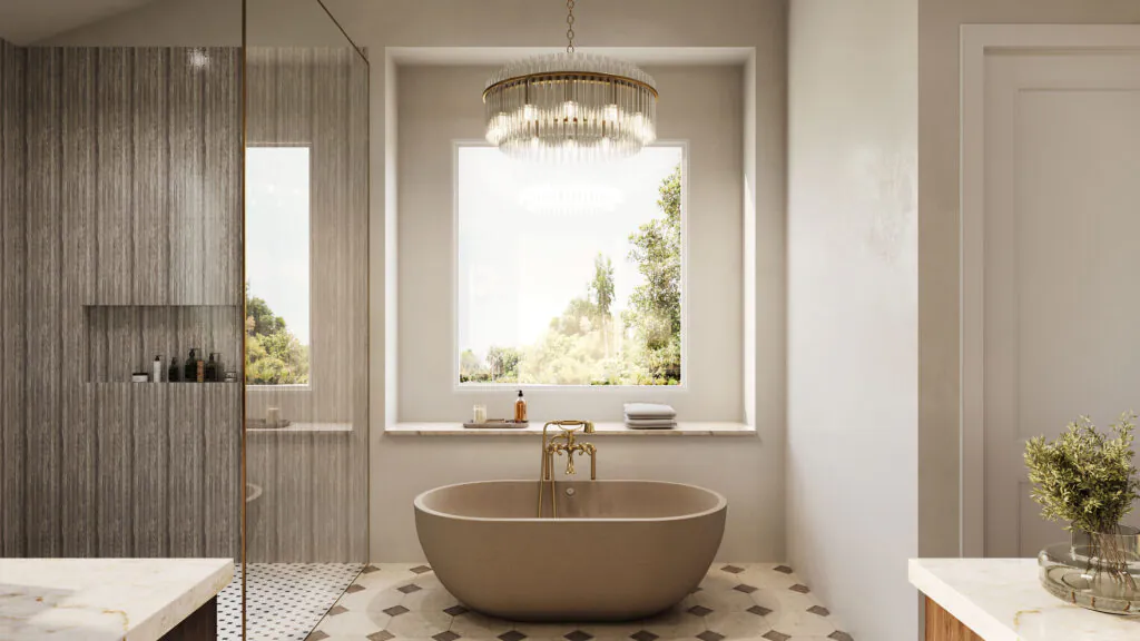 Hawkridge master bath interior rendering