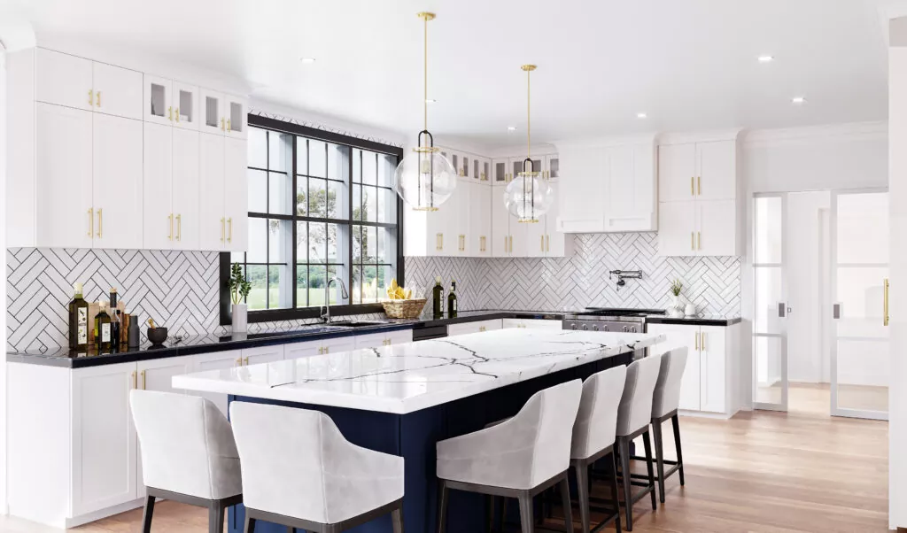 Kitchen 3d rendering interior image