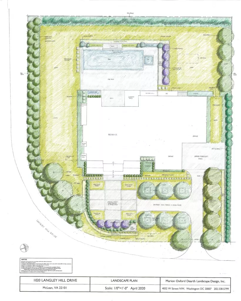 Langley Hill Landscape Plan Color Rendering images