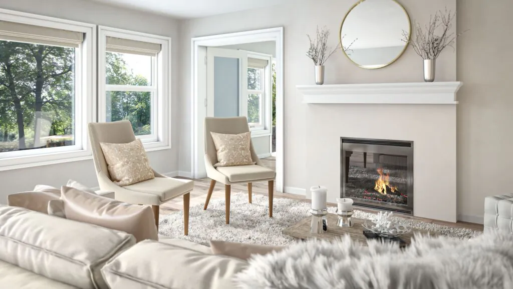 Silver aqua daffodil interior render