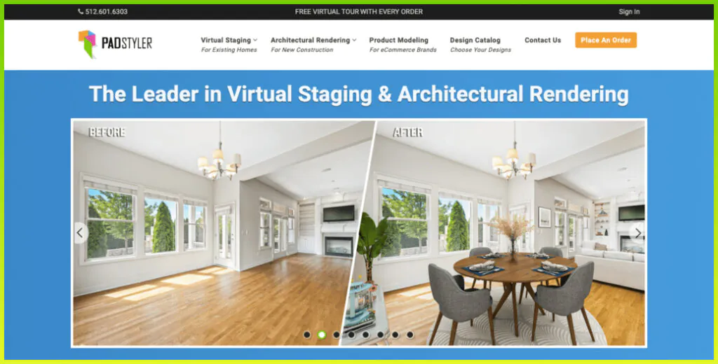 Pad styler virtual staging