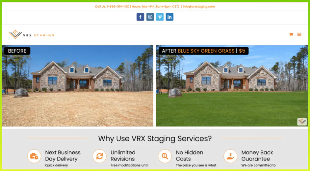 Vrxstaging virtual staging company
