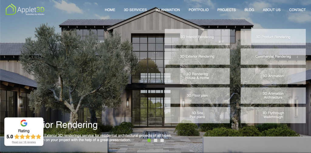 Applet3d services home best 3D rendering companies in 2022