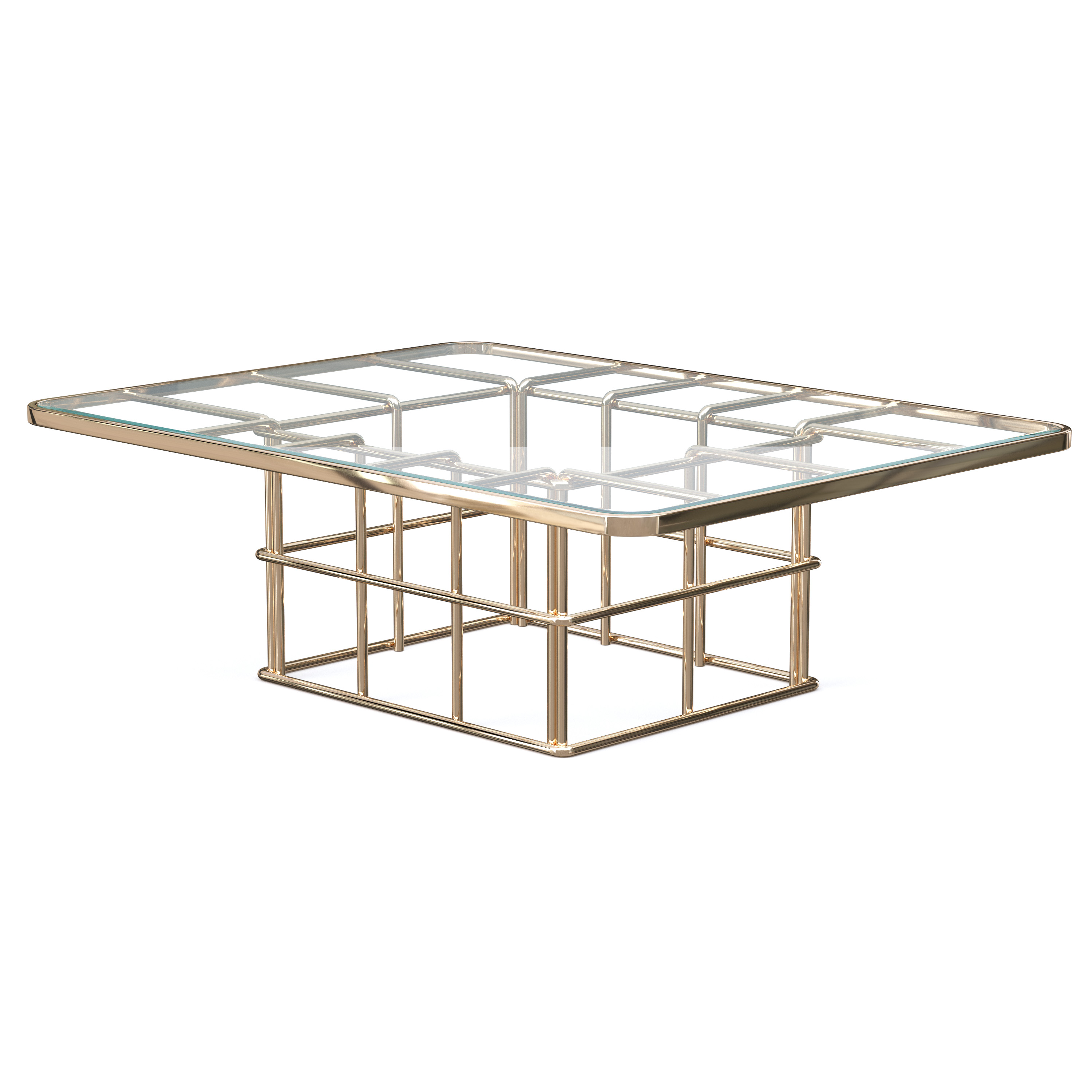 Bent metal rectangle table bronze Applet3D