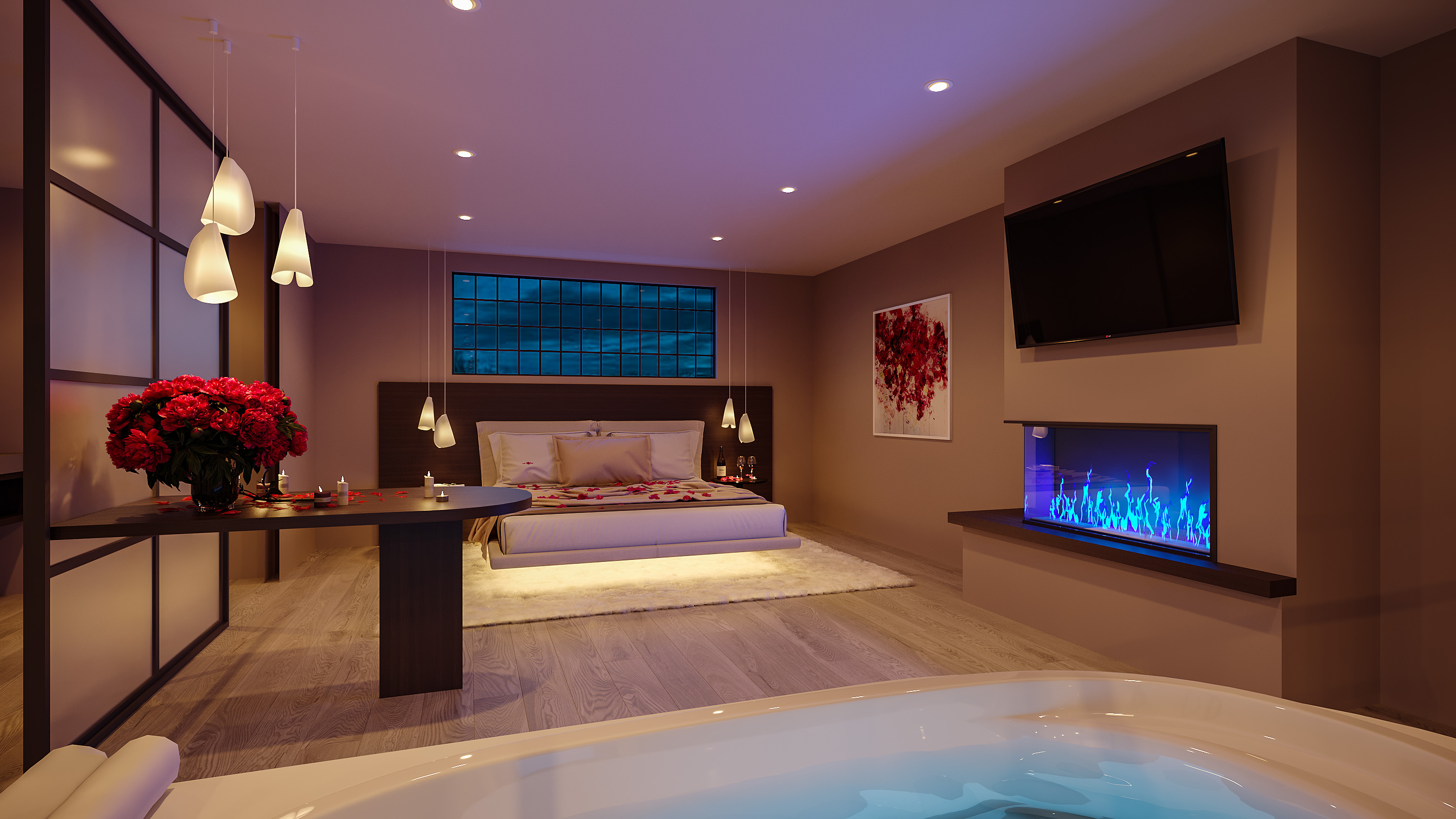 Cabana suites interiors bedroom Applet3D