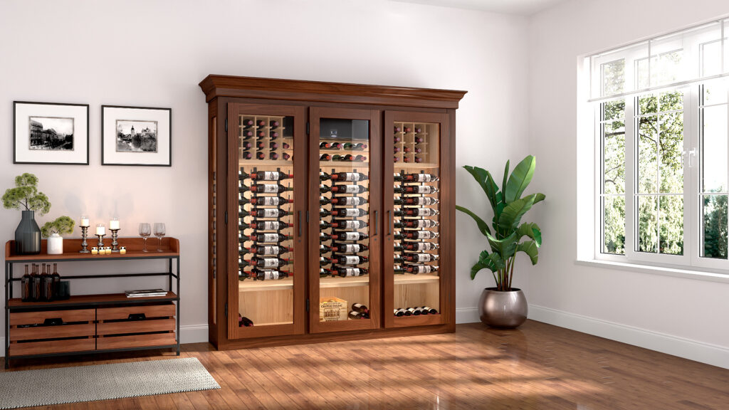Wine cabinet assembly rendering