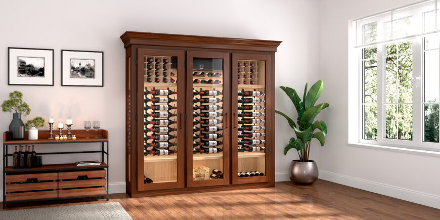 Wine cabinet assembly rendering