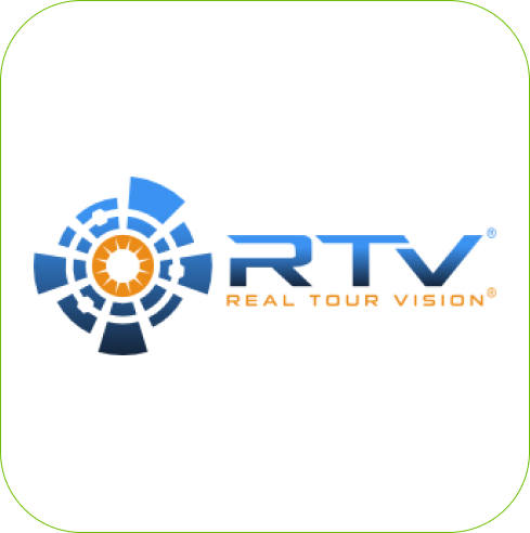 Realtourvision logo virtual home staging services or use the DIY application
