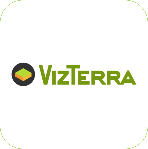 Landscaping rendering vizterra companies logo