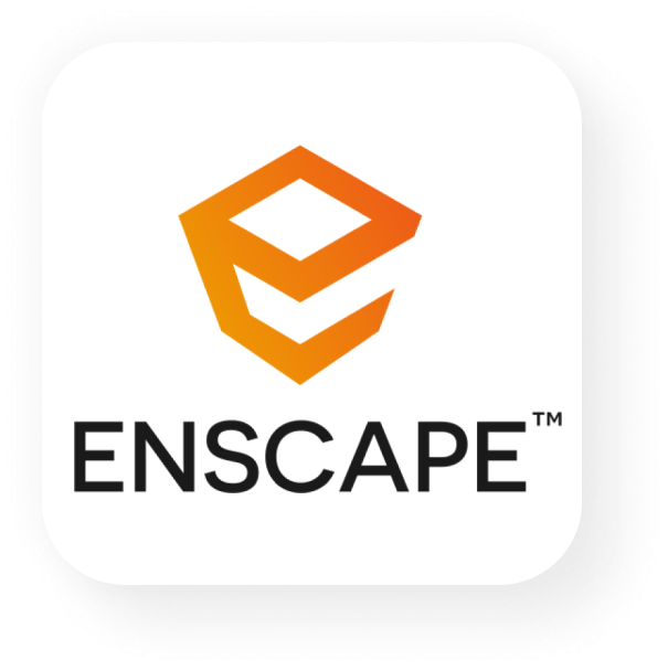 Landscaping rendering Enscape logo