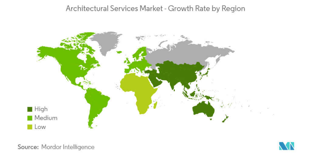 Architectural services market growth rate by region