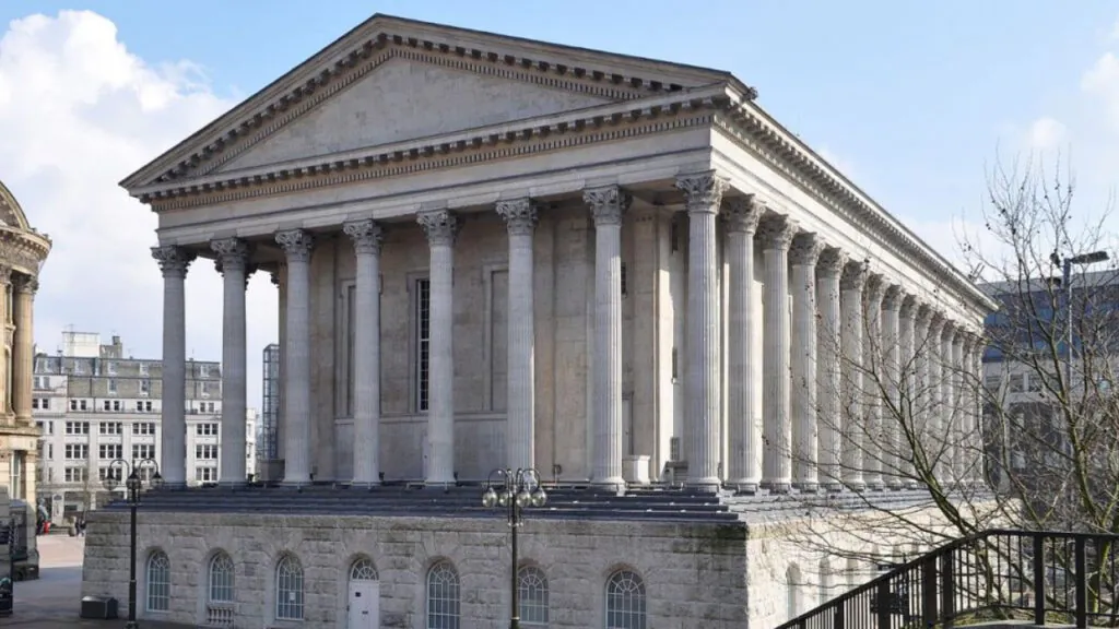 Birmingham Town Hall classical architecture style